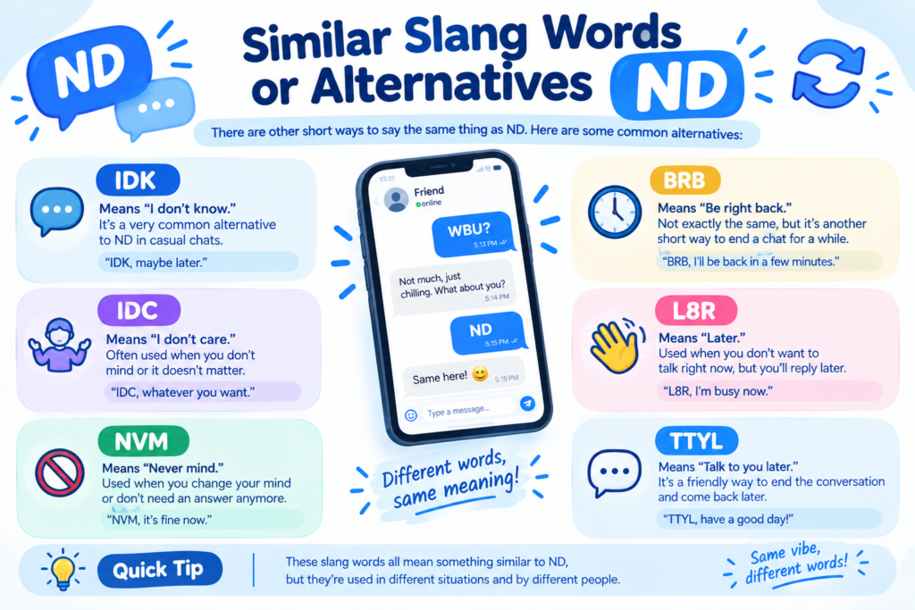 what does nd mean in text
